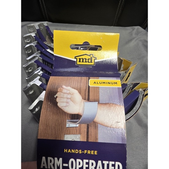 M-D Hands Free Arm Operated Door Pull Opener Silver 55402 Aluminum 5" Lot of 2 - Picture 5 of 9